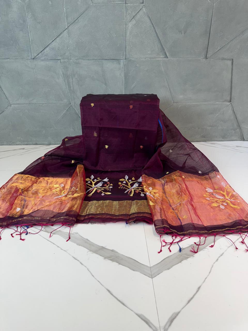 Paithani Jamdani Kurta and Dupatta Set
