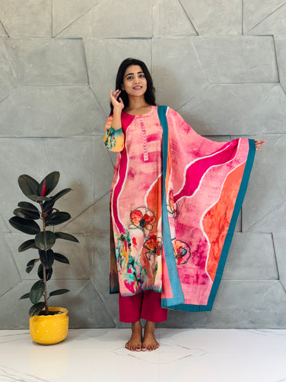 Multicolor Abstract Printed Suit