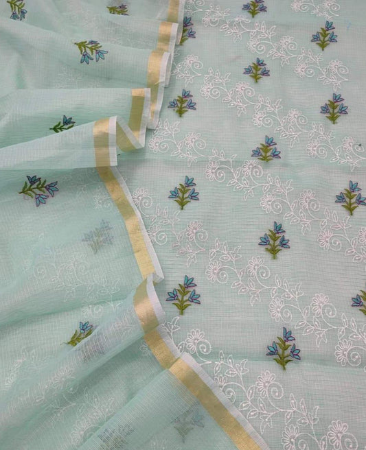 Kota Embroidered Kurta and Dupatta Set