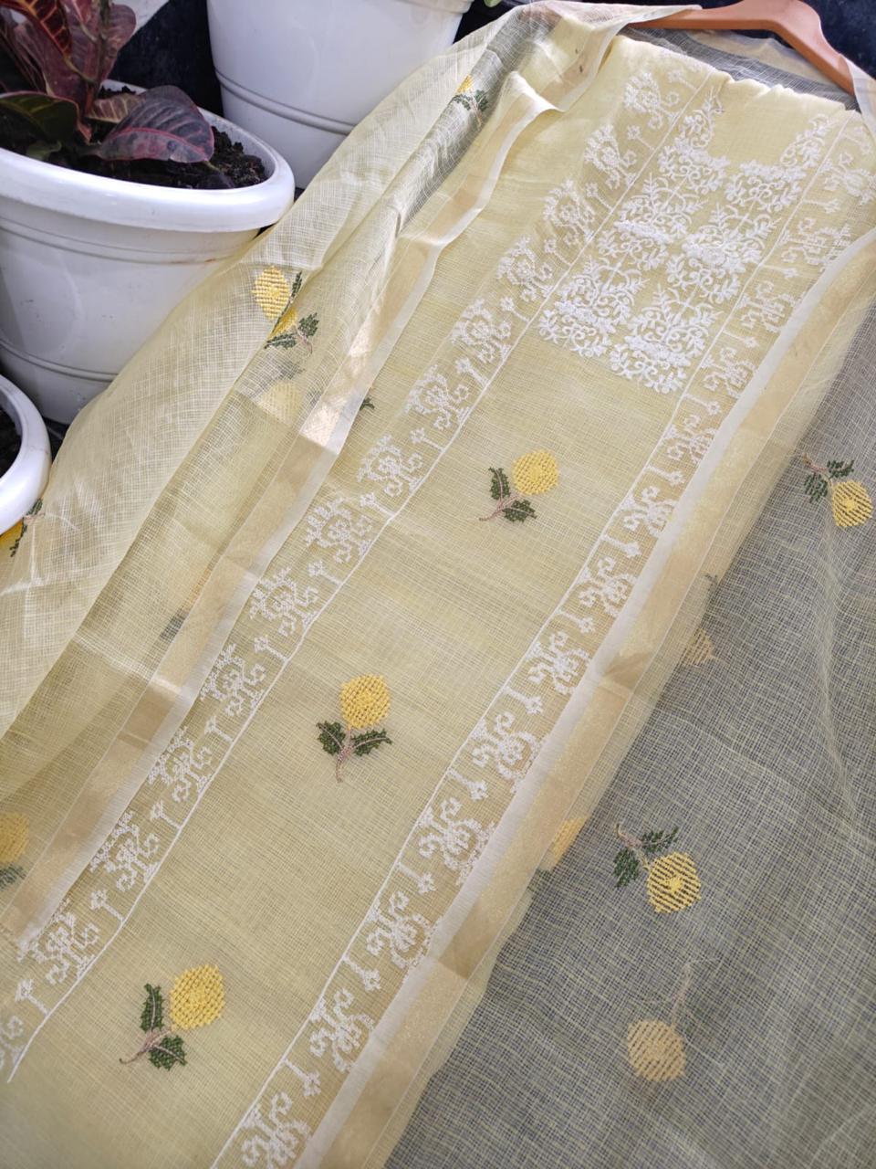 Kota Embroidered Kurta and Dupatta Set